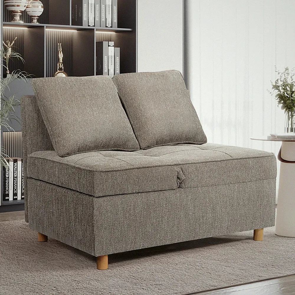 4-in-1 Sofa Bed Chair, Convertible Chair Linen Fabric loveseat Longer Sleeper🎁