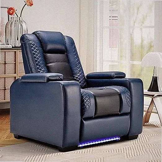 EBELLO PU Leather Home Theater Seating Electric Recliner w/ Adjustable Headrest