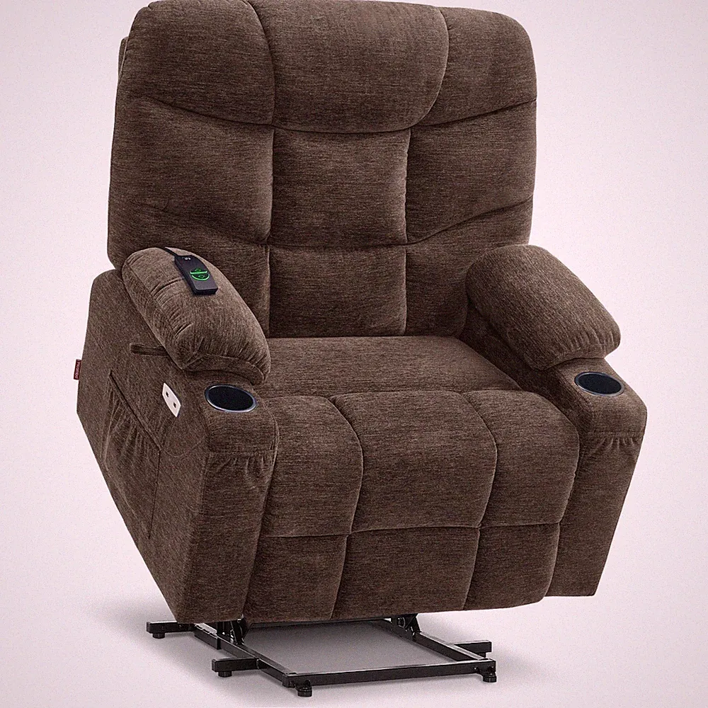 MCombo Medium-Wide Power Lift Recliner Chair Sofa, Fabric R7289