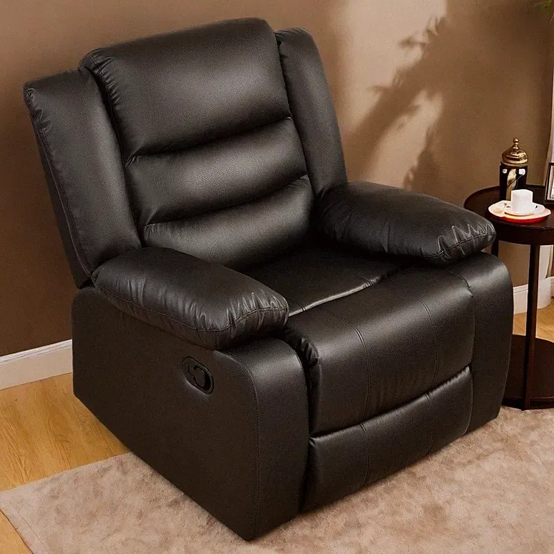 Recliner Chair PU Leather Rocker Recliners Small Spaces Sleeper Sofa Chair US