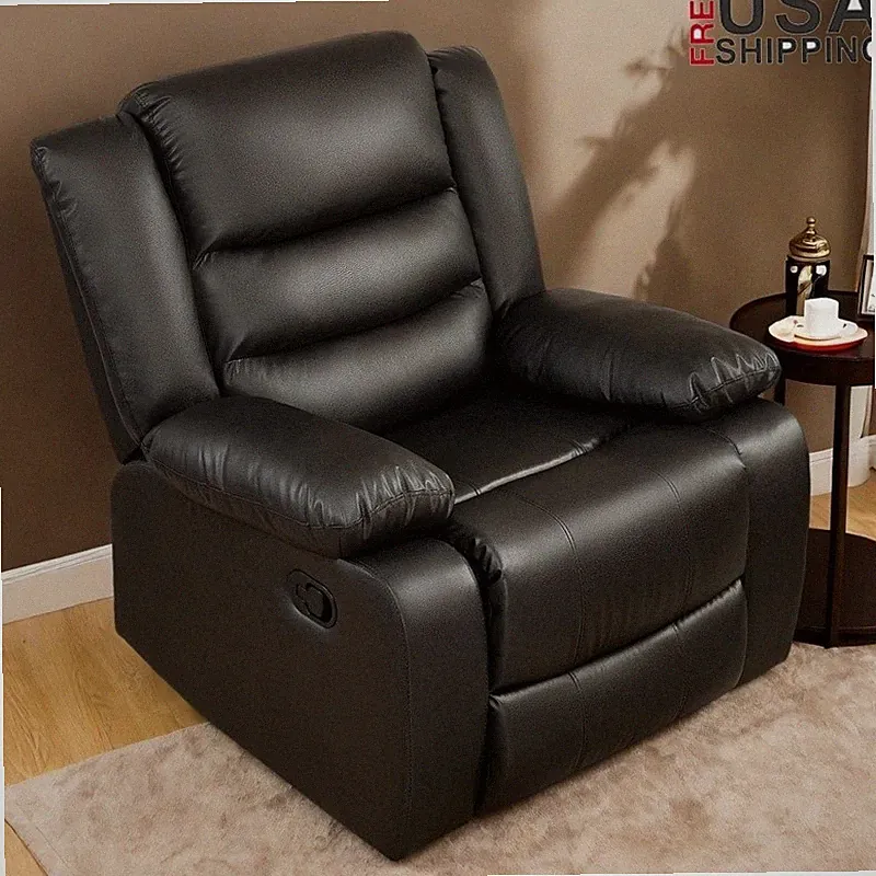 Recliner Chairs PU Leather Rocker Recliners Small Spaces Sleeper Sofa Chair NEW